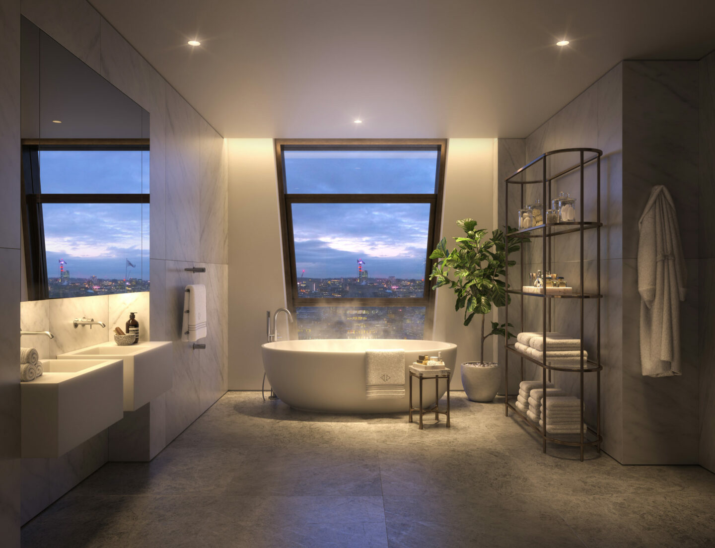 Penthouse bathroom at Orchard Place